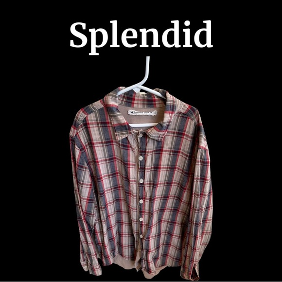 Boys splendid Button down plaid shirt size 8 - Picture 1 of 3